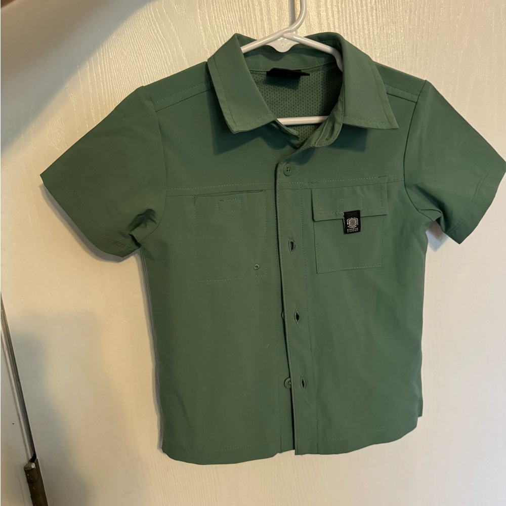 Athletic Works Green Button Down Shirt for Kids